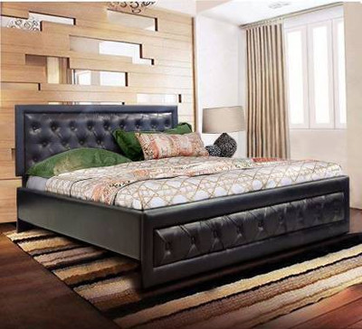 Forzza Nicolas Engineered Wood King Bed(Finish Color - Black)