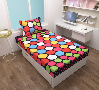 LAPADI MAKEOVERS 0 TC Polycotton Single 3D Printed Flat Bedsheet(Pack of 1, Pink)