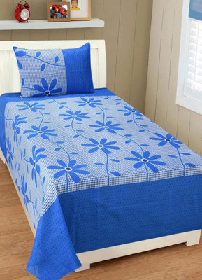 LAPADI MAKEOVERS 0 TC Polycotton Single 3D Printed Flat Bedsheet(Pack of 1, Lavender)