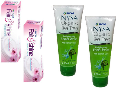 RCM Fair & Shine Fainess Cream - 50g and NYSA Face Wash - 60 ml (Pack of 2 - Combo)(2 Items in the set)