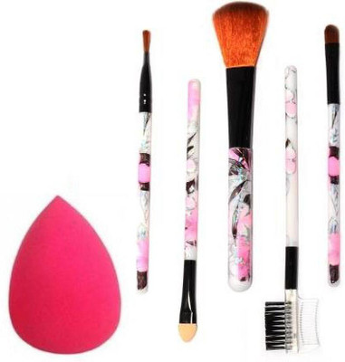SKINPLUS Makeup Brush Set With Spongue Puff (6 Items in the set)(6 Items in the set)