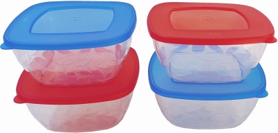 SINGING SPARROW Plastic Tea Coffee & Sugar Container  - 750(Pack of 4, Red, Blue, Clear)