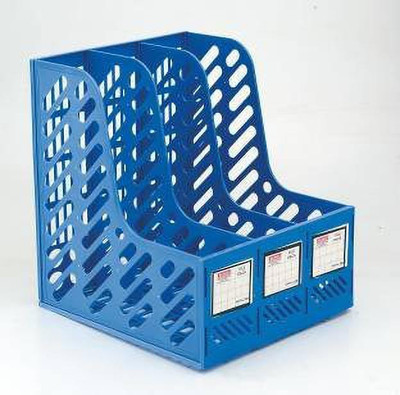 BLAPOXE 3 Compartments PLASTIC FILE HOLDER(Blue)