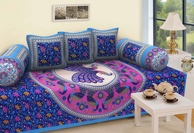 24x7 Home Store Cotton Abstract Diwan Set(Multicolor)