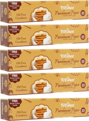 Freshee 25 Meter Pack Of 5 Parchment Paper Roll Idle For Baking and Cooking Freezer Parchment Paper(Pack of 5, 25 m)