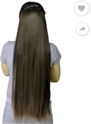 Rizi Excellent Quality Dark Brown clip in wig for girls hair bun juda pony tail wig natural long hair wig stylish wig artificial ladies wig for women pony wig style straight volumiser fake hair braid  Extension Hair Extension
