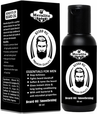 Meralite Beard Growth Oil For Men infused with the power of 10 essential oils for strong and healthy beard growth Hair Oil(50 ml)