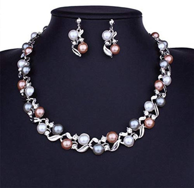 YouBella Alloy Silver Silver Jewellery Set(Pack of 1)