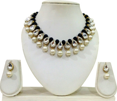 JN Handicraft Alloy Black, White Jewellery Set(Pack of 1)