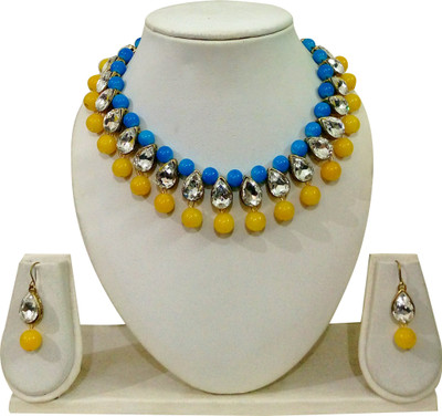 JN Handicraft Alloy Blue, Yellow Jewellery Set(Pack of 1)
