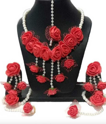 Global Ecom Fabric, Plastic Red Jewellery Set(Pack of 1)