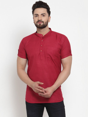 ABH Lifestyle Men Solid Straight Kurta(Maroon)