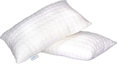 Dreamfactory Polyester Fibre Geometric Sleeping Pillow Pack of 2(White)