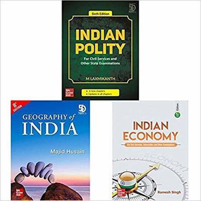UPSC Preparation Combo - Indian Polity + Geography Of India + Indian Economy (Set Of 3 Books)