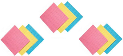 KitchenFest 9 Pcs Set Multipurpose Cleaning Sponge/Scrub Pad Sponge Wipe(Regular, Pack of 9)