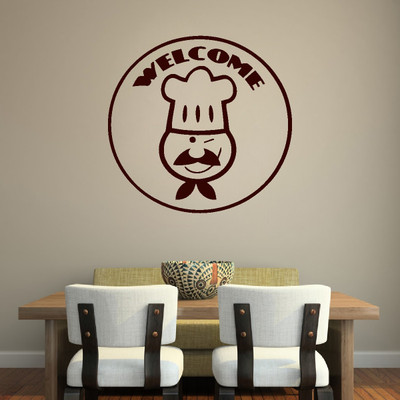 VCREATE DECOR 58 cm Kitchen Chef Removable Sticker(Pack of 1)