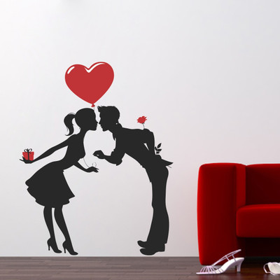 VCREATE DECOR 46 cm COUPLE Removable Sticker(Pack of 1)