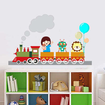 VCREATE DECOR 56 cm Kids Train Removable Sticker(Pack of 1)