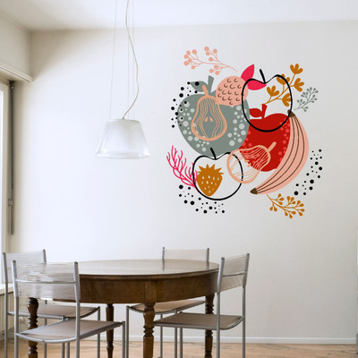 VCREATE DECOR 58 cm Fruits beautiful design Removable Sticker(Pack of 1)