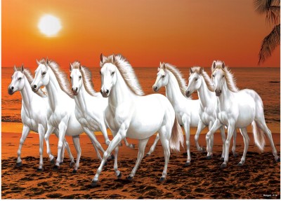 RANGOLI 50.8 cm Beautiful Saven Horse Scenery Self Adhesive Sticker(Pack of 1)