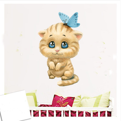 VCREATE DECOR 58 cm Cute Cat Removable Sticker(Pack of 1)