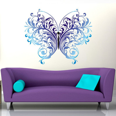 VCREATE DECOR 58 cm Butterfly design Removable Sticker(Pack of 1)