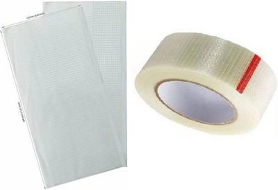 Dinetic Set of 2 Front bat protection tape with 1 side protection tape Support Tape(White)