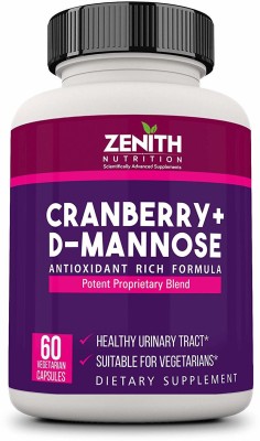 Zenith Nutrition Nutrition Cranberry+D-Mannose-60 Nos Lab tested(60 No)