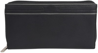 Leatherman Fashion Women Black, Grey Genuine Leather Wallet(15 Card Slots)