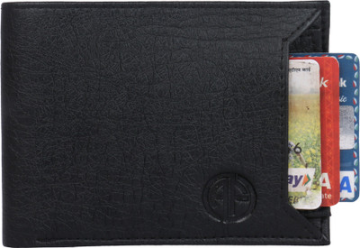 Shiv Men Black Artificial Leather Wallet(8 Card Slots)