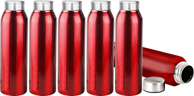KUBER INDUSTRIES 1000 ml Steel Bottle(Pack of 6, Maroon)