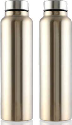 KUBER INDUSTRIES 1000 ml Steel Bottle(Pack of 2, Brown)