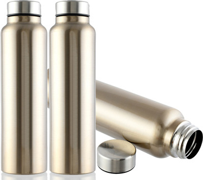 KUBER INDUSTRIES 1000 ml Steel Bottle(Pack of 3, Brown)