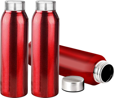 KUBER INDUSTRIES 1000 ml Steel Bottle(Pack of 3, Maroon)
