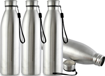 KUBER INDUSTRIES 1000 ml Steel Bottle(Pack of 4, Silver)