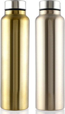 KUBER INDUSTRIES 1000 ml Steel Bottle(Pack of 2, Multicolor)
