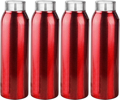 KUBER INDUSTRIES 1000 ml Steel Bottle(Pack of 4, Maroon)