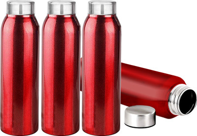KUBER INDUSTRIES 1000 ml Steel Bottle(Pack of 4, Maroon)