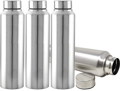 KUBER INDUSTRIES 1000 ml Steel Bottle(Pack of 4, Silver)