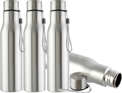 KUBER INDUSTRIES 1000 ml Steel Bottle(Pack of 4, Silver)