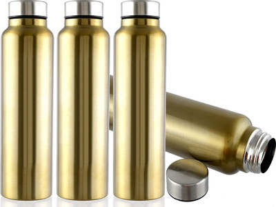 KUBER INDUSTRIES 1000 ml Steel Bottle(Pack of 4, Gold)