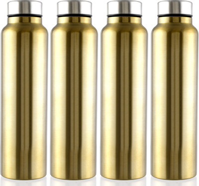 KUBER INDUSTRIES 1000 ml Steel Bottle(Pack of 4, Gold)