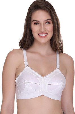 SONA Women Ultimate Full Coverage Non-Padded Everyday Regular Bra With Elastic Straps Women Full Coverage Non Padded Bra(White)