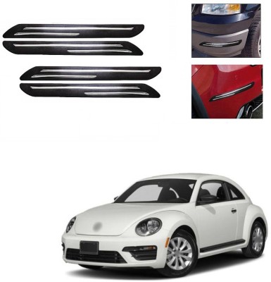 XZRTZ Plastic Car Bumper Guard(Black, Silver, Pack of 4, Volkswagen, Beetle)