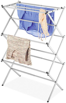 House Of Sensation Steel Wall Cloth Dryer Stand 3-Tier Folding Anti-Rust Compact Steel Clothes Drying Rack ((W)43Cm X (L) 70.5 Cm x (H) 105.41 Cm) - White(5 Tier)