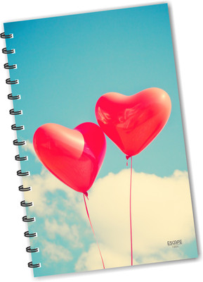 ESCAPER Love Heart Balloons Diary (RULED), Designer Diary, Journal, Notebook, Notepad A5 Diary Ruling 160 Pages(Multicolor)
