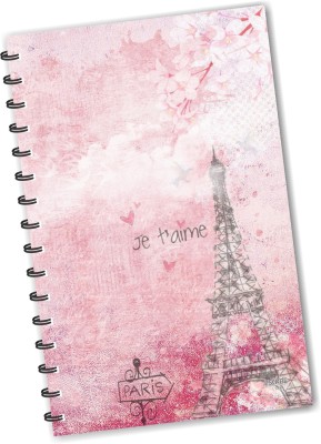 ESCAPER Pink Eiffel Tower Paris RULED Designer Diary Journal Notebook Notepad A5 Diary Ruling 160 PagesMulticolor