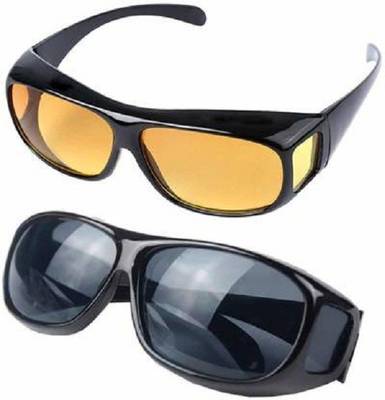 MOOZICO Night Vision Glasses Men and Women for Bike Riding and Motorcycle Goggles  (Multicolor)