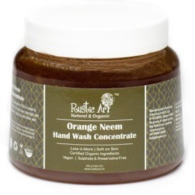 RUSTIC ART Organic Orange Neem Hand Wash Concentrate Hand Wash Bottle(500 g)