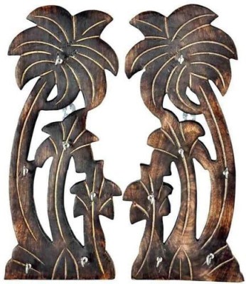 ONLINECRAFTS Decorative wooden wall key holder Wood Key Holder(12 Hooks)
